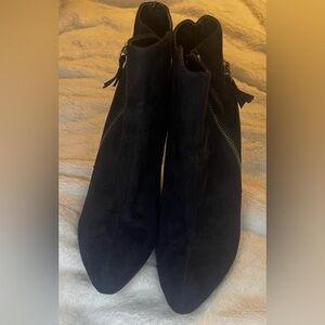 MIA Black Ankle Booties with Zipper Detail